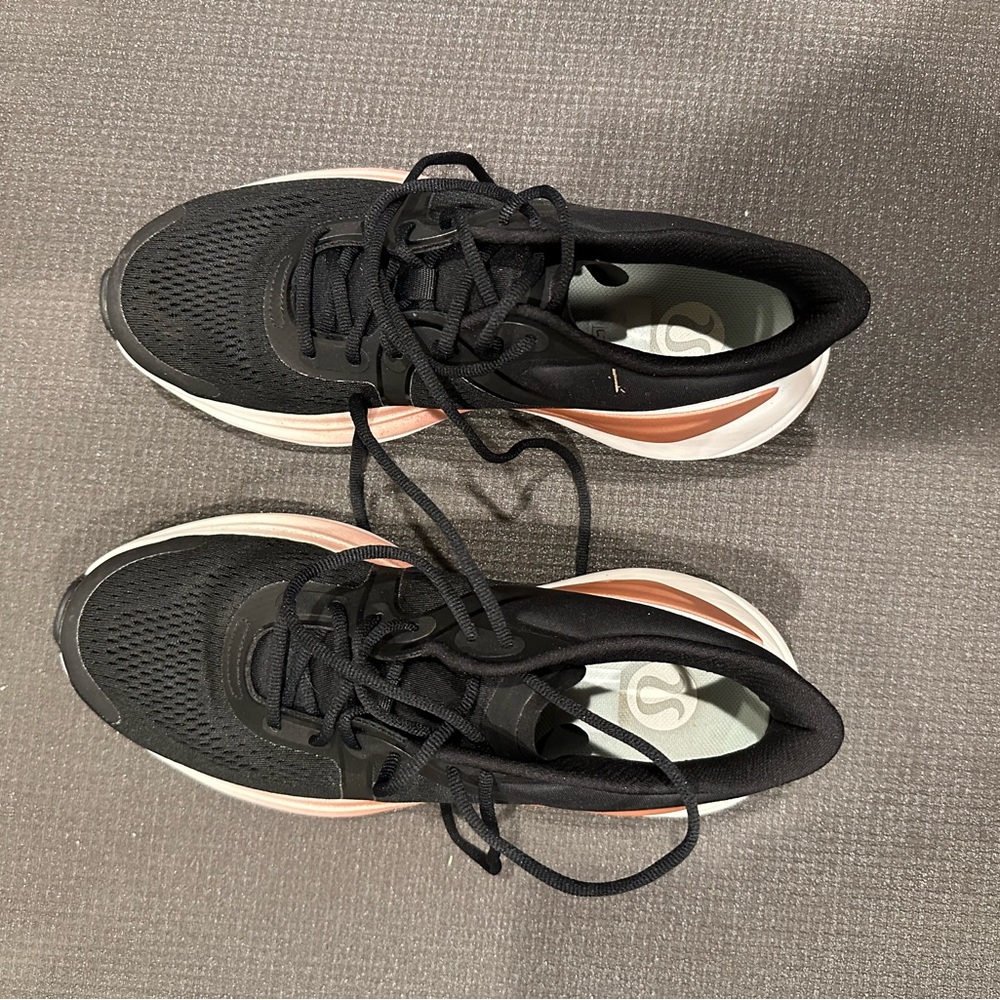 lululemon athletica Black with Rose Gold Accent Running Shoes